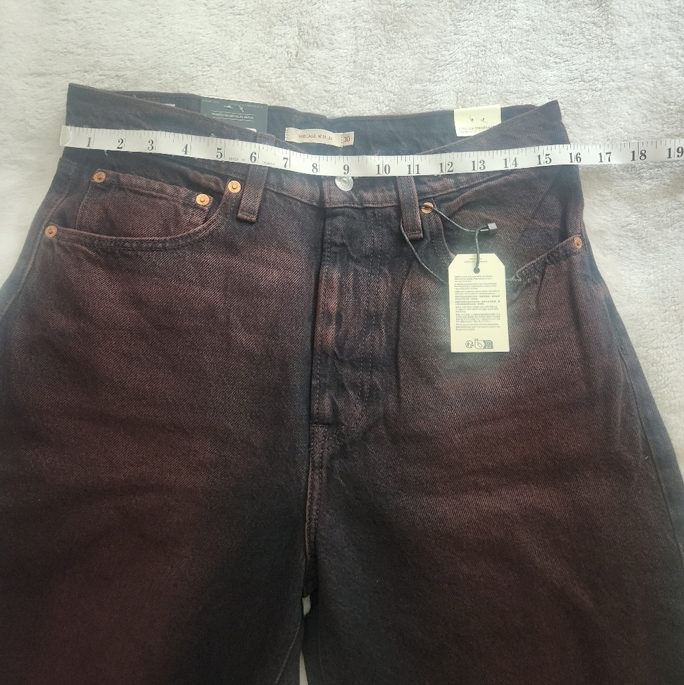 LEVI'S RIBCAGE WIDE LEG WOMEN'S JEANS cherry cordial- red sz 32, 31, 30 nwt - Picture 8 of 13